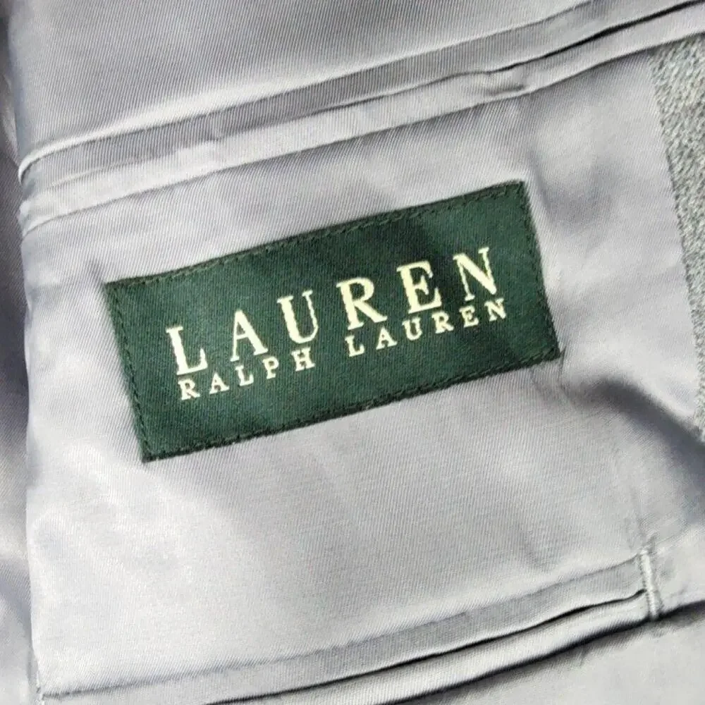 Lauren Ralph Lauren Blazer Mens 42R Gray Blue Sport Coat Jacket Flaw